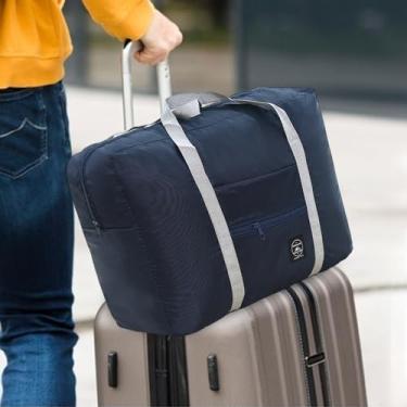 Imagem de Bolsa de viagem grande – Bolsa esportiva impermeável com vários compartimentos, bolsa de viagem de fitness, bolsa de treino para academia, Azul marinho, Sacola premium para academia