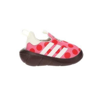 Imagem de adidas Tênis esportivo Disney Minnie Mouse Monofit para bebês meninas (infantil), Pink Fusion/Off-white/Pure Ruby, 9 Toddler