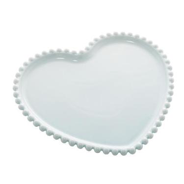 Imagem de Prato De Cerâmica Formato Coração Com Borda Pearl Para Servir Café Lan