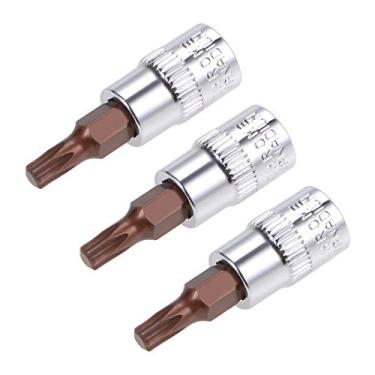 Imagem de 3 peças de 1/10.2 cm x soquete Torx Bit T15, brocas de aço S2, soquetes CR-V, comprimento de 38 mm, uso com chave catraca, barra deslizante, haste de extensão