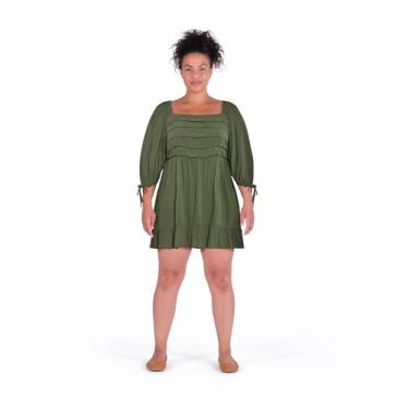 Imagem de City Chic Vestido feminino plus size - Arden Mini, Verde, 54