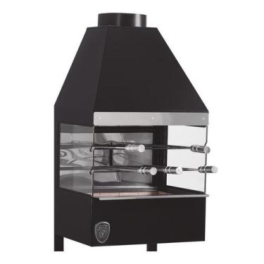 Imagem de Churrasqueira Suspensa Preta Fornos Pinhal Com Espetos