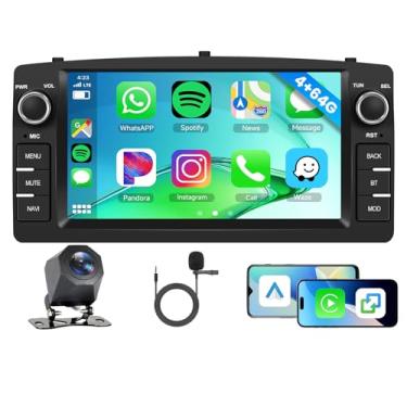 Imagem de [4G + 64G] Rádio automotivo Android para Toyota Corolla E120/E130 2000-2007 para BYD F3 com carro sem fio CarPlay Android Auto, tela sensível ao toque de 17 polegadas com Bluetooth, GPS, WiFi, FM/RDS