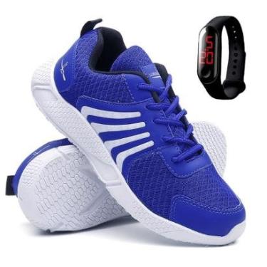 Imagem de Kit Tênis Para Treino Corrida Caminhada Academia Masculino Super Leve Relógio-Masculino