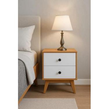 Imagem de Mesa de Cabeceira de quarto 2 gavetas - Outlet de Fabrica LTDA, branco