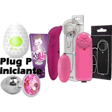Imagem de kit vibrador golfinho + plug anal pequeno + anestesico + bullet + mast