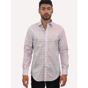 Imagem de Camisa Tommy Hilfiger Masculina Xadrez Essentials Azul Branca Rosa-Masculino