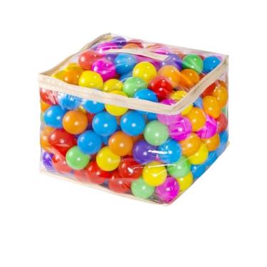 Imagem de MoonxHome Bolas de brinquedo de plástico coloridas à prova de esmagamento sem BPA, brinquedos infantis de água de piscina, bolas de oceano de cores brilhantes para barraca de brincar, pacote com 100