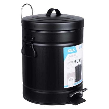 Imagem de Lixeira Retrô Com Balde Removível 5L Preto Kala
