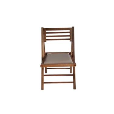 Imagem de Cadeira Dobrável em Madeira com Encosto Palito Reclinável e Assento Es