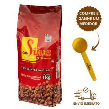Imagem de Café Silva Gourmet 1KG Torrado em Grãos Café 100% Torra Média Café 100