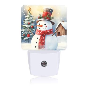 Imagem de Luz noturna, boneco de neve, luz noturna conectada à parede com sensor do crepúsculo ao amanhecer para decoração de quarto feminino, masculino, corredor, cozinha, banheiro, berçário, escadas