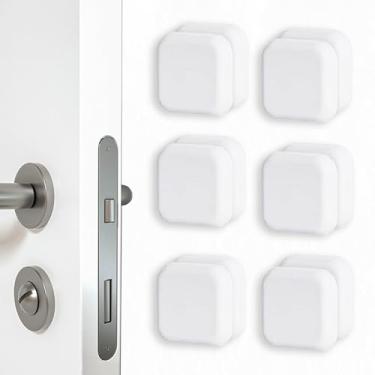 Imagem de Protetor de parede de batente de porta, para-choque de porta de silicone, protetor de parede autoadesivo, silenciador de batida de porta, protetor de maçaneta para casa, escritório, escola [pacote com