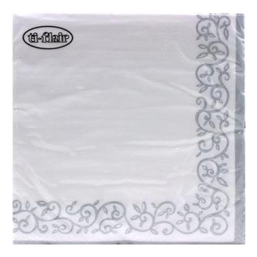 Imagem de Guardanapo de Papel Rococó Prata Ti-Flair 33x33cm
