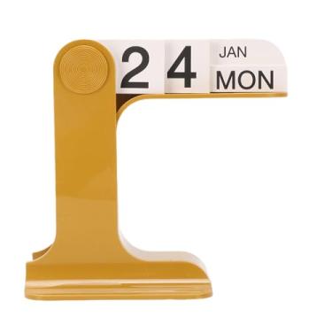 Imagem de Fockety Calendário Perpétuo Flip, Decoração de Mesa Moderna Com Aparência Brilhante e Tamanho Compacto, para Sala de Estar, Quarto, Escritório, Estante, Sala de Jantar
