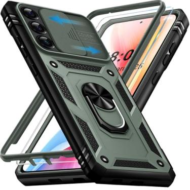 Imagem de Giyer Capa protetora para Samsung Galaxy S24 com protetor de tela, à prova de choque, à prova de quedas, resistente e resistente, suporte de anel resistente, capa protetora para Samsung S24 (verde