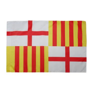 Imagem de AZ FLAG Bandeira da cidade de Barcelona 90 x 150 cm para mastro - Catalunha - Bandeiras de Barcelona 90 x 150 cm - Faixa 3 x 1,5 m com furo