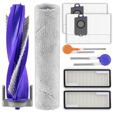 Imagem de (Pacote com 8) Peças de reposição de fluxo compatíveis com aspirador de pó robô Narwal Flow, 1 escova de rolo, 1 esfregão tipo trilha, 2 escovas laterais, 2 filtros HEPA, 2 sacos de poeira, kit de