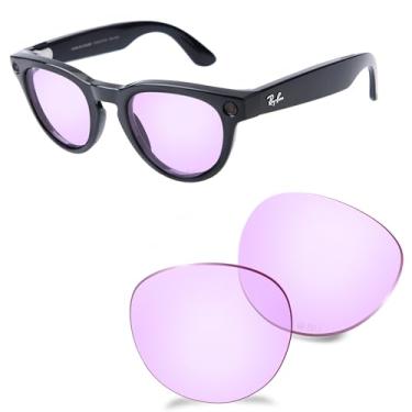 Imagem de AOZAN Lentes de substituição ANSI Z87.1 para óculos inteligentes RayBan Meta Headliner RW4009F 51 mm, fotocromáticas e resistentes a impactos - rosa claro
