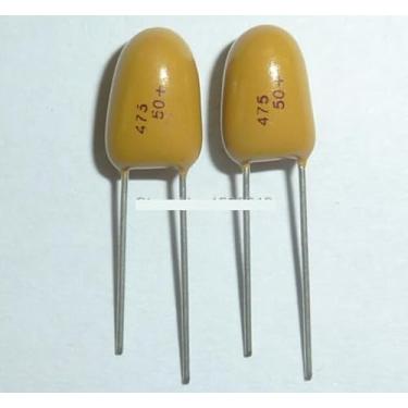 Imagem de 10 peças capacitor de tântalo 4,7uF 50V 475 50V4.7uF DIP Radial OROAOBOMT