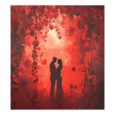 Imagem de SEHANY Capa magnética para máquina de lavar louça, pintura romântica para casais de Dia dos Namorados, adesivos magnéticos decorativos antiarranhões para painel de geladeira e lava-louças, decoração