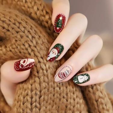 Imagem de Unhas reutilizáveis de pressão, manicure francesa prensada com mini lixa de preparação, unhas postiças curtas quadradas com desenhos para mulheres