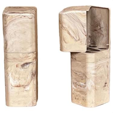 Imagem de Suporte Para Escova De Dentes E Pasta De Dentes — Caixa De Armazenamento(2un Travertino)