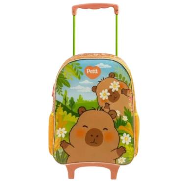Imagem de Mochila Escolar de Rodas Capivara Brownie Petit Meninas