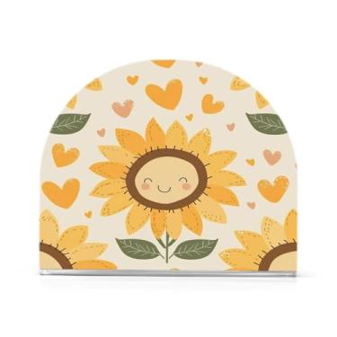 Imagem de Qilmy Lindo porta-guardanapos de girassóis para mesas, porta-guardanapos de Halloween para cozinha, porta-guardanapos de mesa, porta-guardanapos de coquetel, porta-guardanapos de papel143