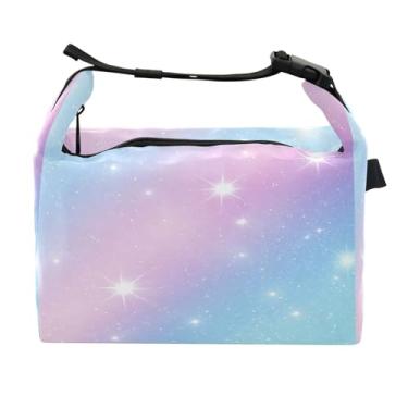Imagem de STAYTOP Lancheira rosa azul roxa brilhante com fivela de alça, lancheira isolada para meninos e meninas lancheira bolsa térmica para trabalho escolar