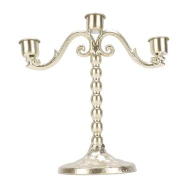 Imagem de Luocute Suporte de Vela de 3 Braços, Candelabros de Ferro Dourado Vintage Europeu Com 3 Braços para Velas Cônicas, Decoração de Casa Elegante para Peças Centrais de Mesa de Jantar de
