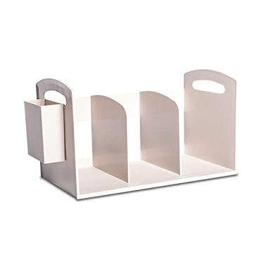 Imagem de Porta-revistas de mesa, mesa de computador, organizador de armazenamento simples, prateleira de mesa, material de escritório, suporte de arquivo