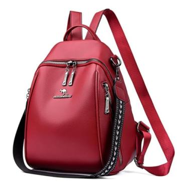 Imagem de Bolsa De Trabalho Feminina Couro Social Bag Moda De Ombro Casual Alça Costa Preta Reforçada Transversal (Vermelha)