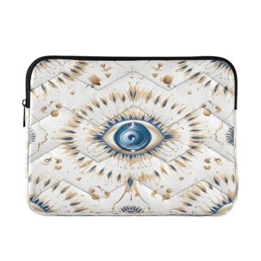 Imagem de Wassud Capa para laptop com olhos turcos de 35,5 cm, à prova de choque, à prova d'água, poliéster, bolsa para laptop para notebook e tablet