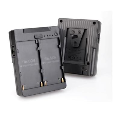 Imagem de Tangxi Placa Adaptadora de Conversor de Bateria Série NP-F para Montagem Em V, Bateria Dupla NP-F970 F750 F550 para Adaptador de Suporte de Fivela de Montagem Em V D-Tap V-Lock Com