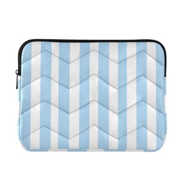 Imagem de Kigai Bolsa para laptop, listra azul, macia e resistente a impactos, capa para laptop, bolsa protetora para notebook de 13 a 14 polegadas