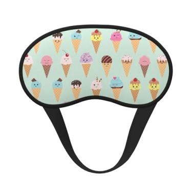 Imagem de Máscara de dormir blackout com estampa de cones de sorvete, máscara para os olhos, leve, macia, para dormir, meditação, viagem, ioga