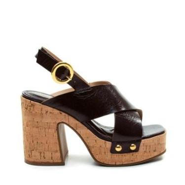 Imagem de Sandalia Cecconello Plataforma Couro Marrom-Feminino