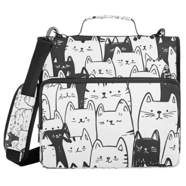 Imagem de STAYTOP Fichário com 3 anéis com zíper e alça de ombro, anéis D de 3,8 cm, material escolar e de escritório