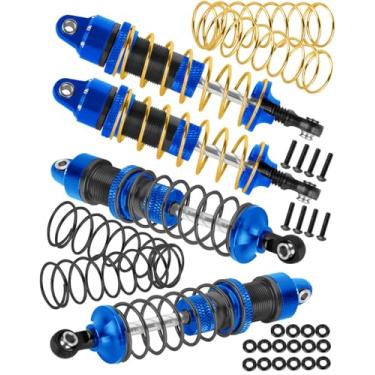 Imagem de RCMYou RC Aluminum Alloy Shocks Upgrades Part for 1/16 Mini Maxx 4WD (107154-1),Mini XRT VXL-3S (108076-1) RC Truck, Front & Rear Big Bore RC Shock Absorber Hops Up,Navy Blue
