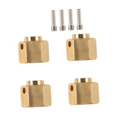 Imagem de Almencla Conjunto de 4 Adaptadores Hexagonais de Latão Mais Pesados ​​para Rodas, Conectores de Contrapeso de Latão para Substituição em Carros de Modelismo RC, 10mm