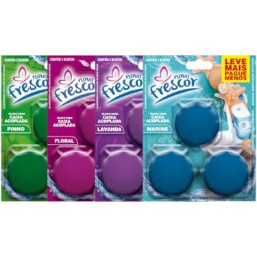 Imagem de Kit 12 Blocos Sanitário para Caixa Acoplada Sortidos- Pinho, Floral, Marine e Lavanda