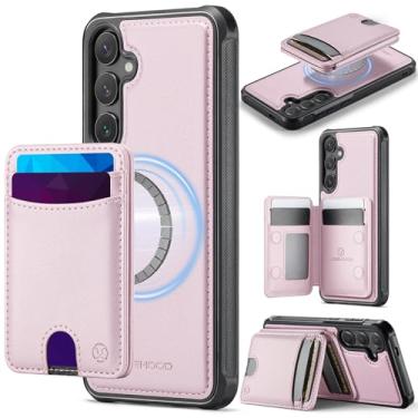 Imagem de WJXEXRS Capa carteira para Samsung Galaxy S25 FE, capa de couro PU 2 em 1 requintada/antiarranhões fina à prova de choque/capa de celular com carregamento magnético para Samsung Galaxy S25 FE 6,6