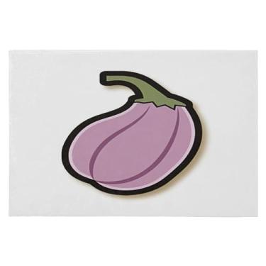 Imagem de Wassud Tapete de porta de berinjela 61 x 89 cm, tapete de área lavável antiderrapante com suporte de borracha, tapete macio e macio para sala de estar, quarto, entrada, entrada