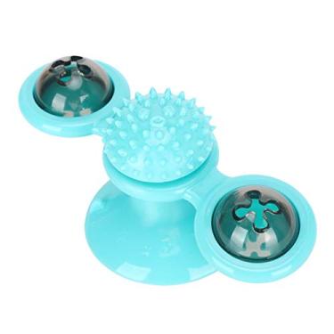 Imagem de Ymiko Moinho de Giratório de Brinquedo Interativo para Gatos Com LED e Bola de Erva-de-gato, Teaser Envolvente para Diversão (Azul)