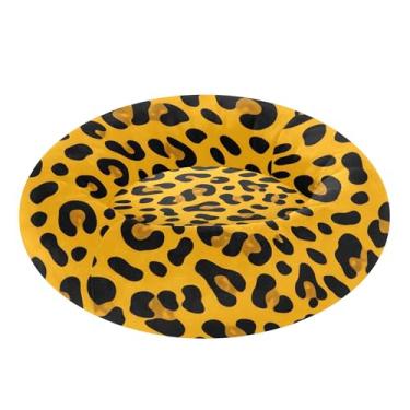 Imagem de SEHANY Cama de cachorro com estampa de leopardo, removível e lavável, pequena, redonda, cama de gato, fofa, super macia, confortável para animais de estimação com fundo antiderrapante para cães