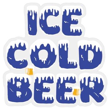 Imagem de Tinlade Adesivo de 25 cm para cerveja gelada concessão restaurante food truck placa cortada grande cerveja gelada adesivo de vinil