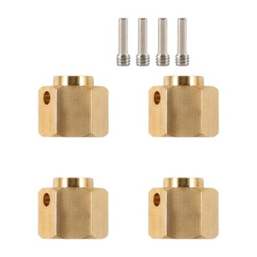 Imagem de KiBcsLic Conjunto de 4 Adaptadores Hexagonais de Latão Reforçados para Rodas de Carros RC 1/10 - Upgrade e Modificação, 10mm