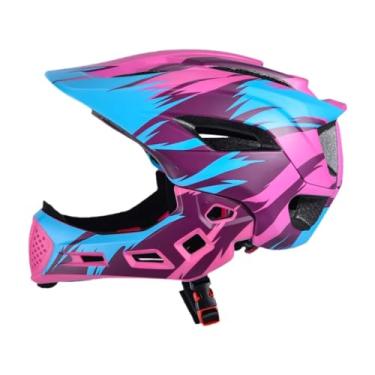 Imagem de Colaxi Capacete de bicicleta para crianças, meninos e meninas, elegante, respirável, ciclismo, capacete para bicicleta de estrada, ciclismo ao ar, Rosa Azul