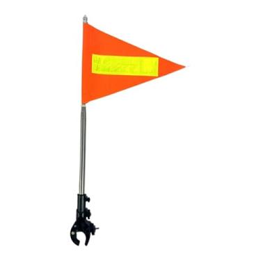 Imagem de KiBcsLic Kit de mastro telescópico universal para carrinho de golfe com faixas refletoras para veículos elétricos, bicicletas, motocicletas e iates, Tampo Prateado 20x30cm